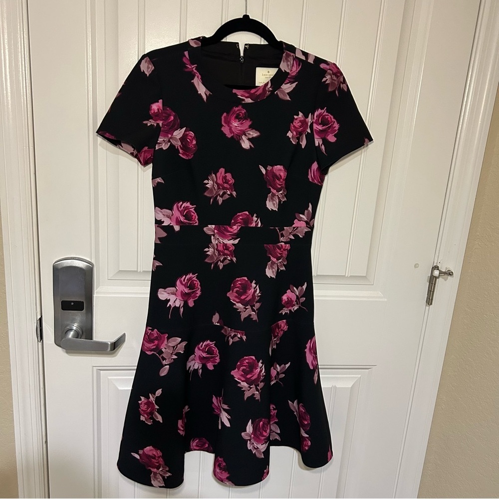 NWT Kate Spade New York Encore Rose Crepe Knee Length Dress Size 6
